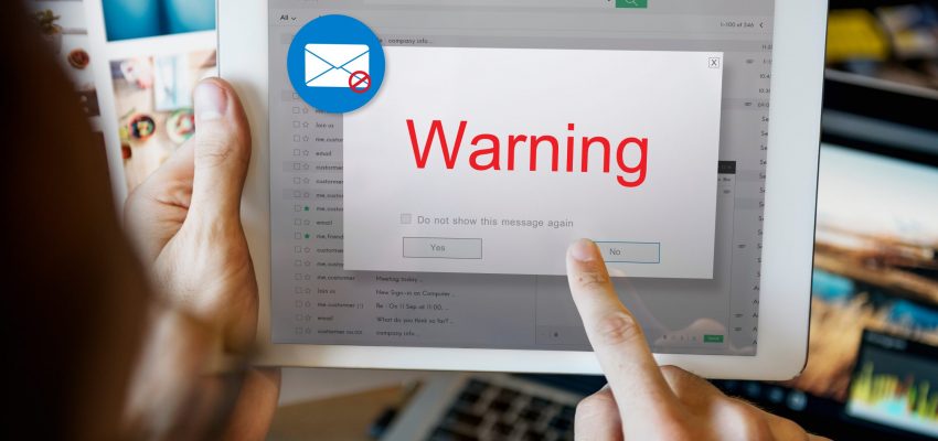 E-mail Popup Warning Window Concept Warning: How to spot a phishing email